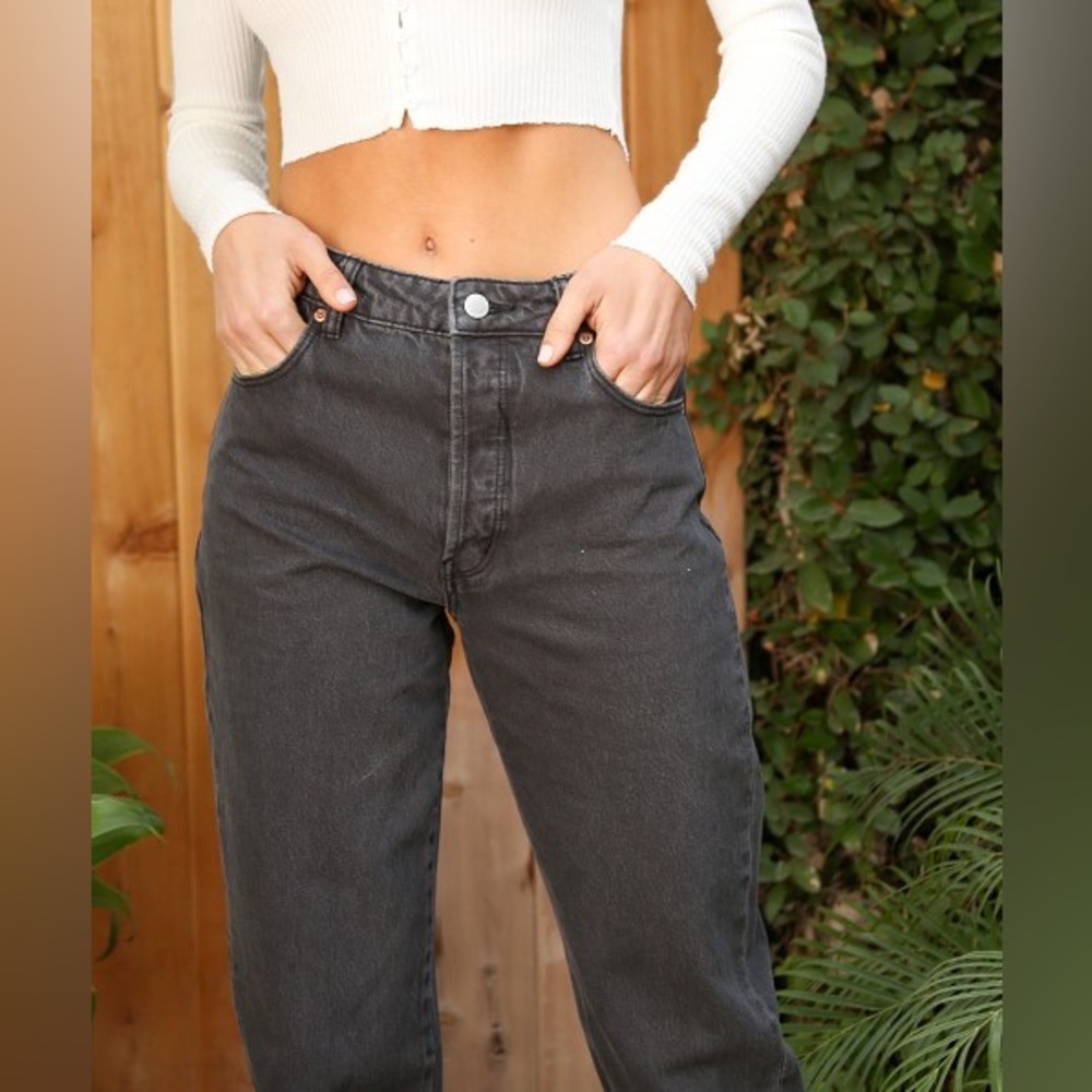 ROLLA'S Women's Straight Leg Jeans in Charcoal Gray - Picture 3 of 16